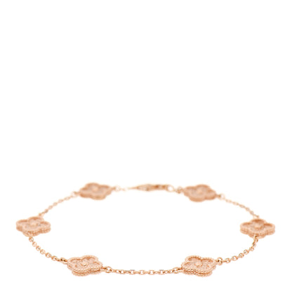 Van Cleef & Arpels 18K Rose Gold 6 Motifs Sweet Alhambra Bracelet 1 of 5