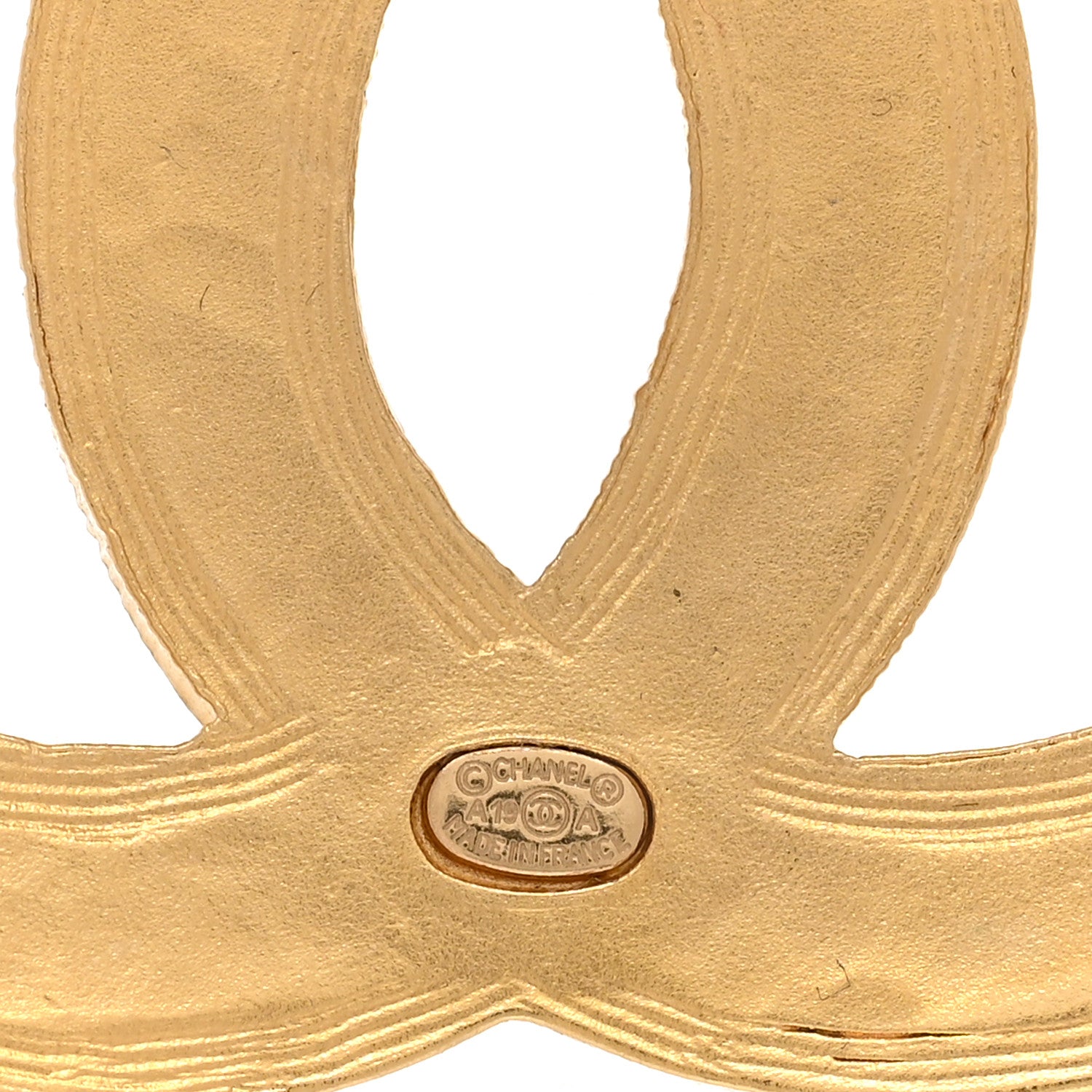Chanel Metal Striped CC Brooch Gold 4 of 4