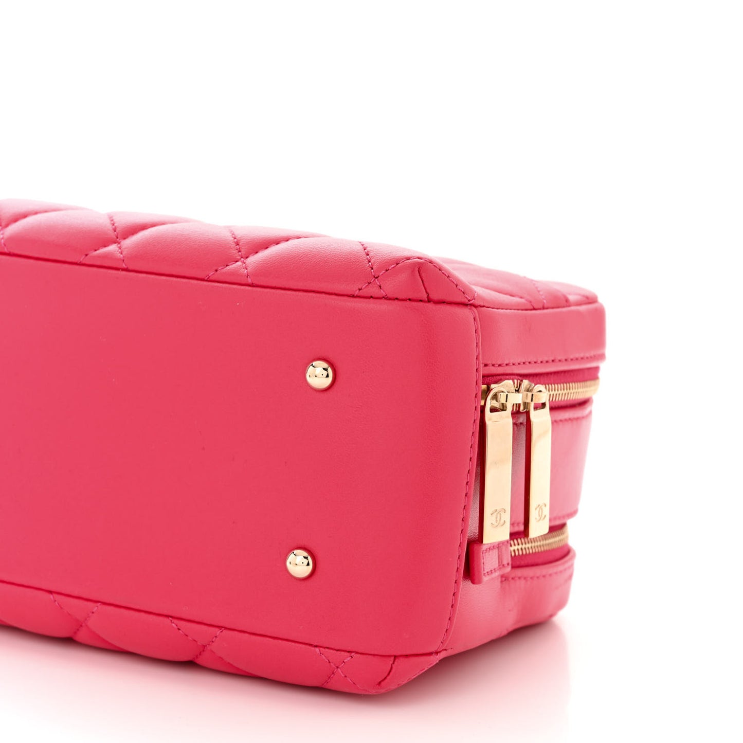 Lambskin Quilted Small Trendy CC Bowling Bag Pink