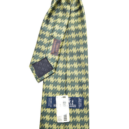 Hermes Woven Silk Mens Neck Tie Vert Fonce Vert Clair 4 of 4