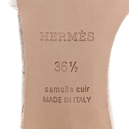 Hermes Matte Niloticus Crocodile Himalaya Oasis Sandals 36.5 White 7 of 9