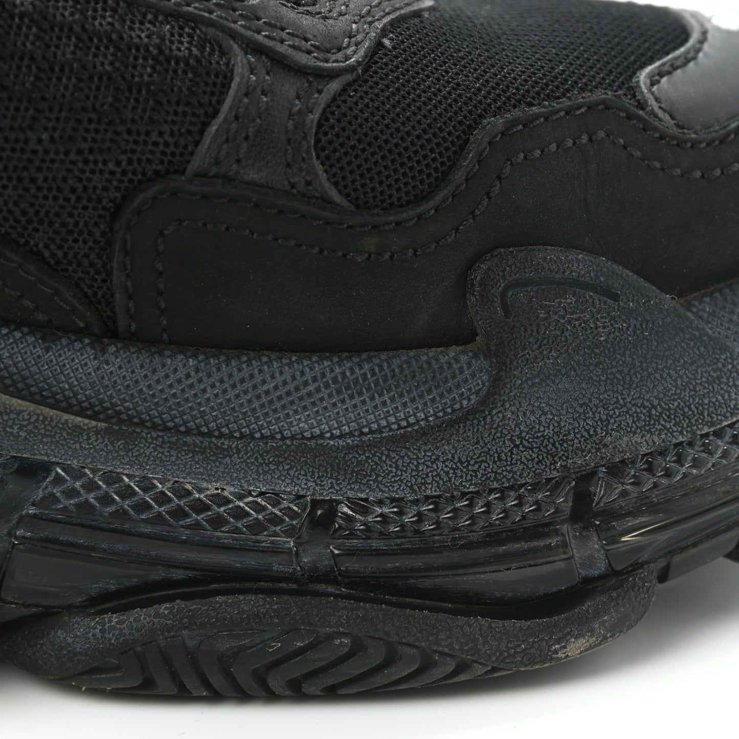 Fabric Mesh Clear Sole Womens Triple S Sneakers 37 Black