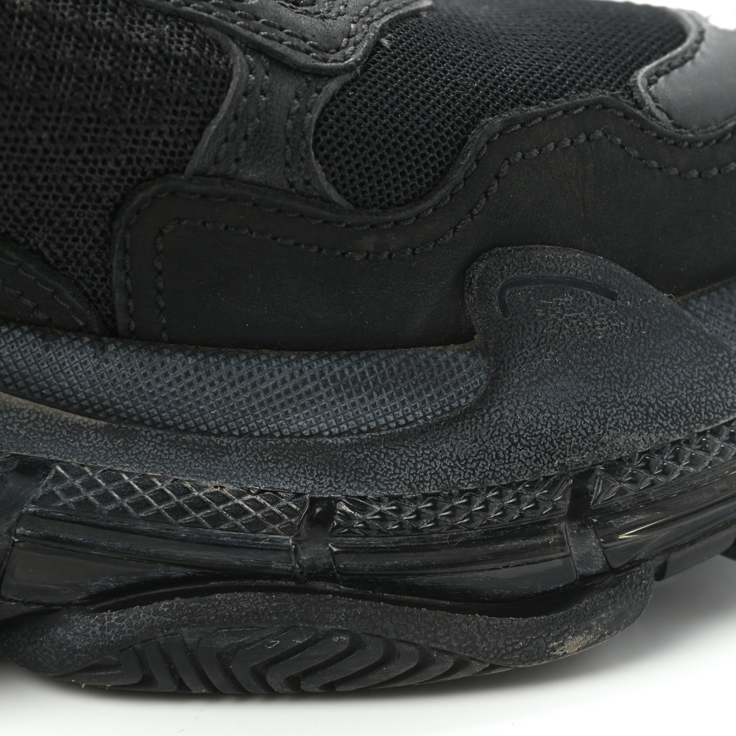 Balenciaga Fabric Mesh Clear Sole Womens Triple S Sneakers 37 Black 11 of 14