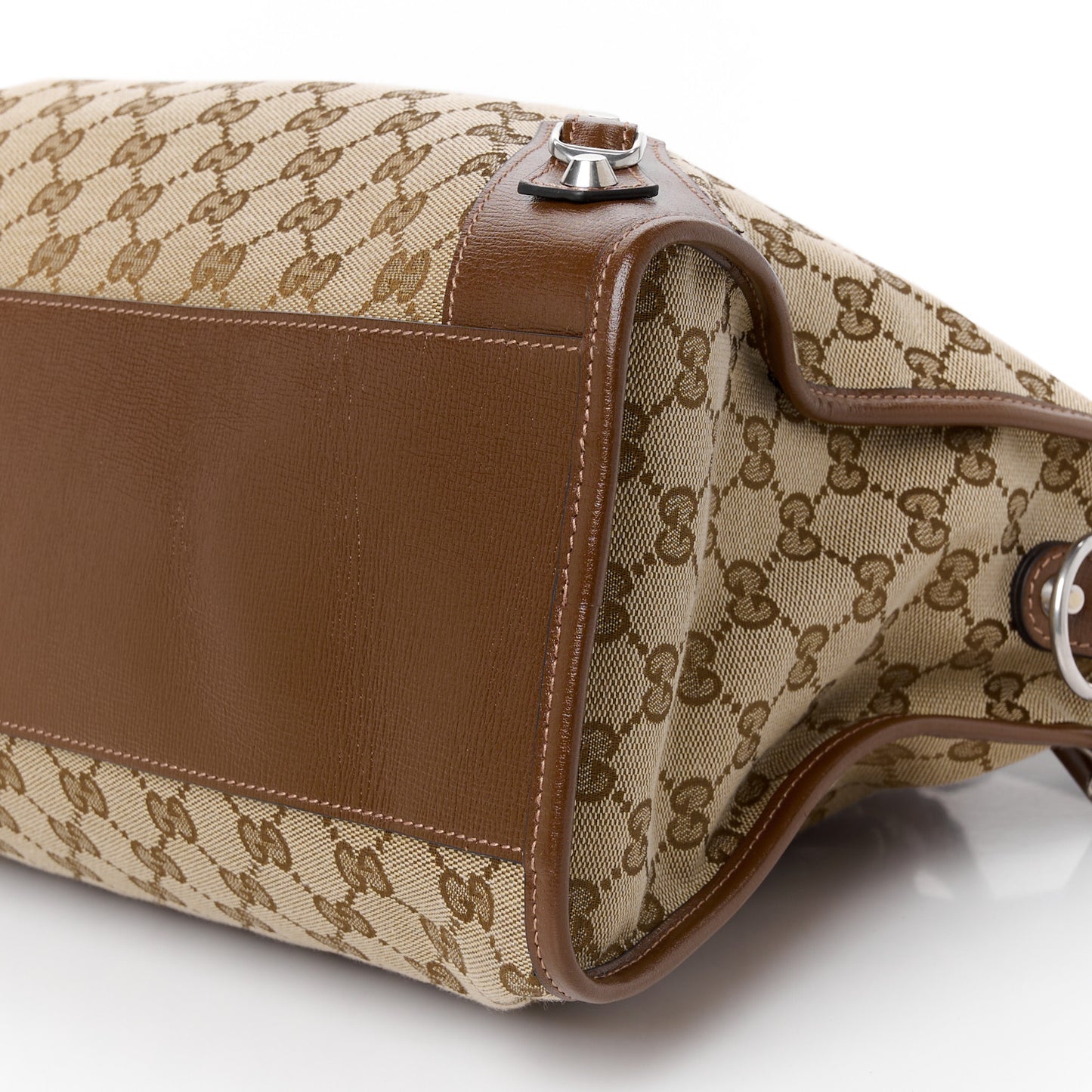 X GUCCI GG Monogram Azalea Calfskin Neo Classic Silver Hardware Medium City Beige Ebony Brown Sugar