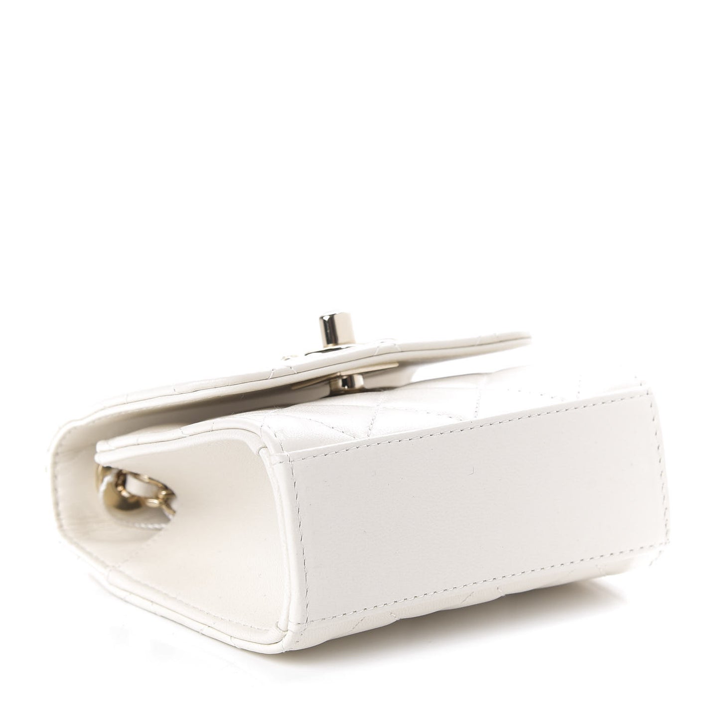 Lambskin Quilted Mini Trendy CC Chain Wallet White
