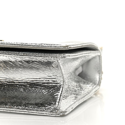Christian Dior Metallic Ceramic Effect Deerskin Medium Diorama Flap Bag Silver 11 of 13