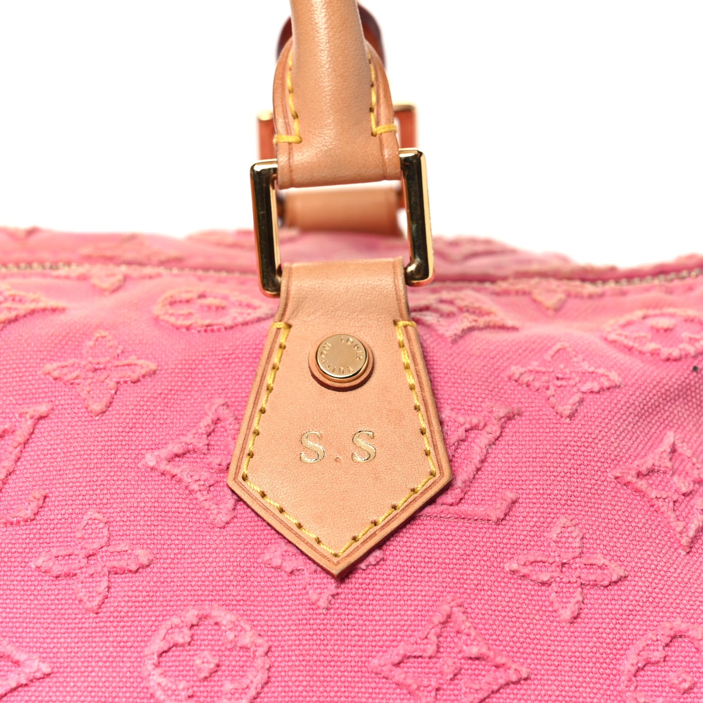 Denim Monogram Stone Speedy Bandouliere 35 Rose