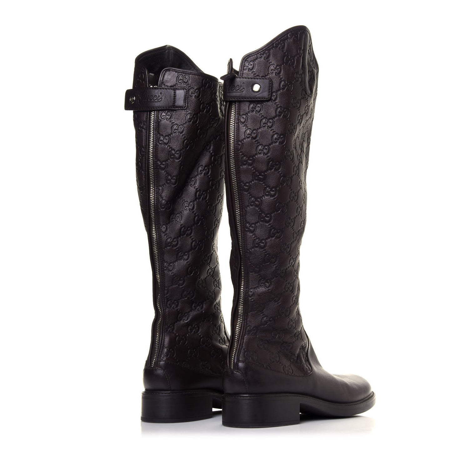 Guccissima Calfskin Miro Soft Knee High Riding Boots 39.5 Chocolate
