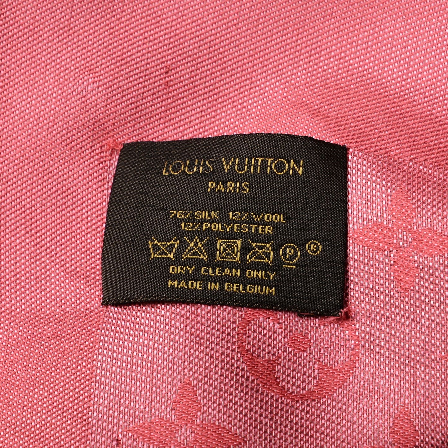 Silk Wool Monogram Voile Shawl Corail
