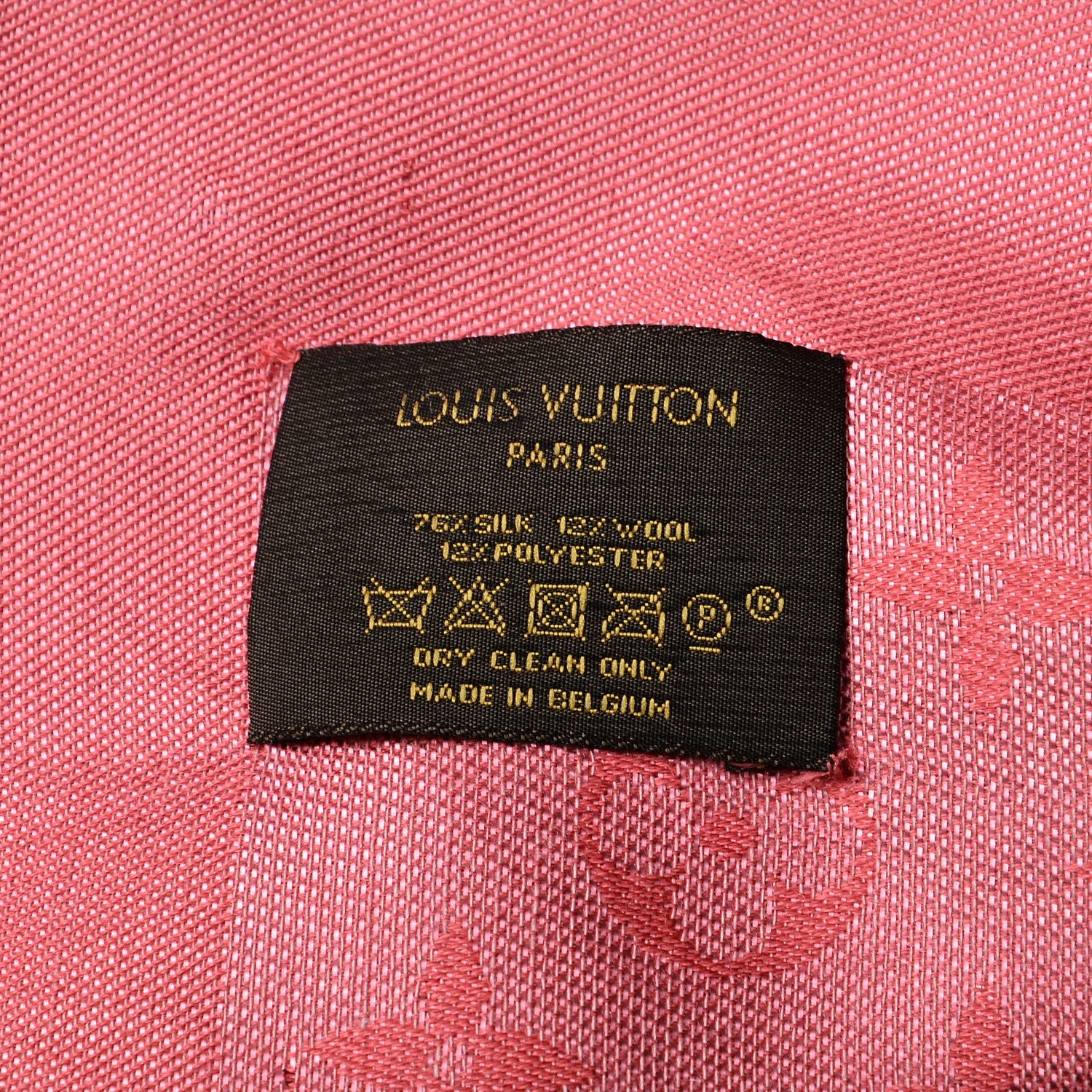 Louis Vuitton Silk Wool Monogram Voile Shawl Corail 4 of 4