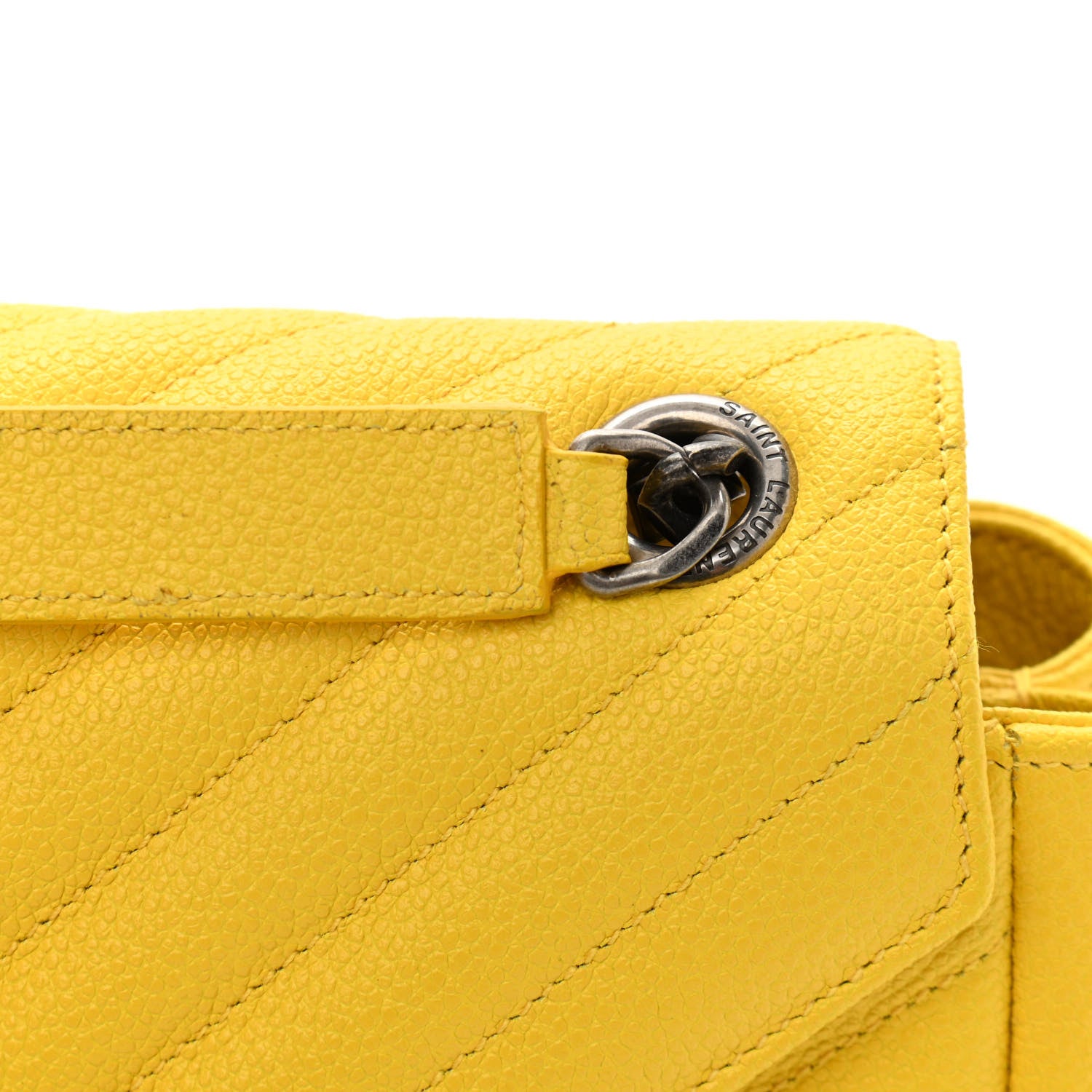 Saint Laurent Sheepskin Matelasse Chevron Monogram Medium Chain Bag Mimosa 11 of 11