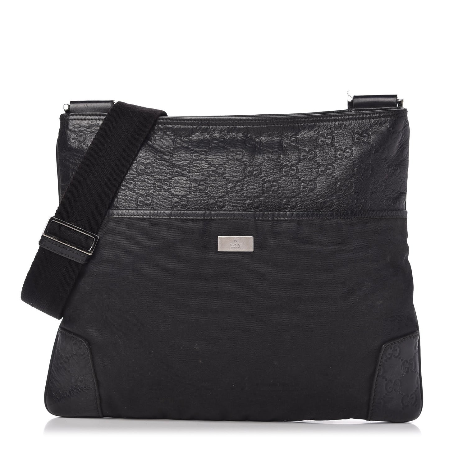 Guccissima Nylon Messenger Bag Black