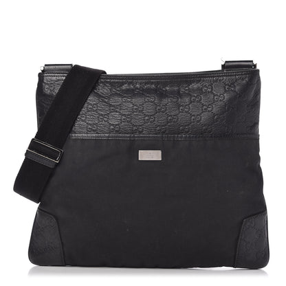 Gucci Guccissima Nylon Messenger Bag Black 1 of 12