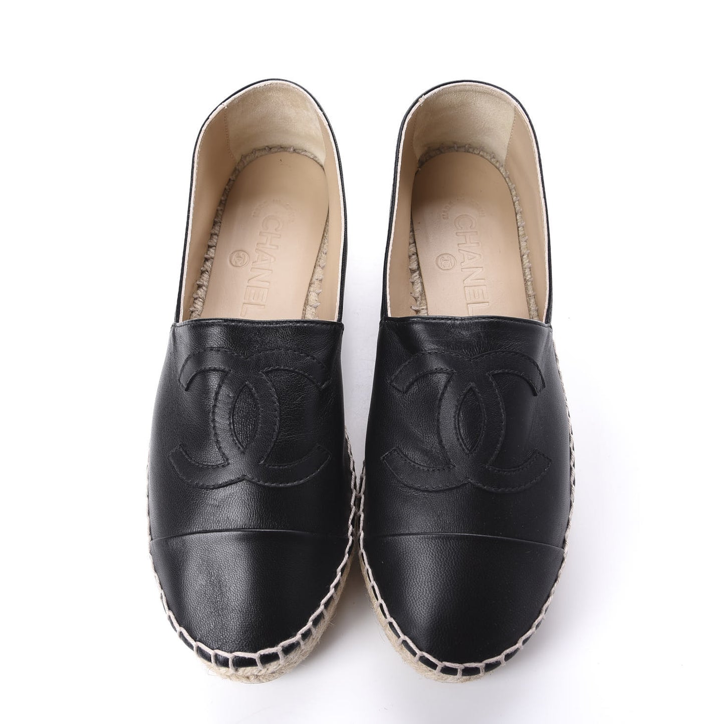 Lambskin CC Espadrilles 38 Black