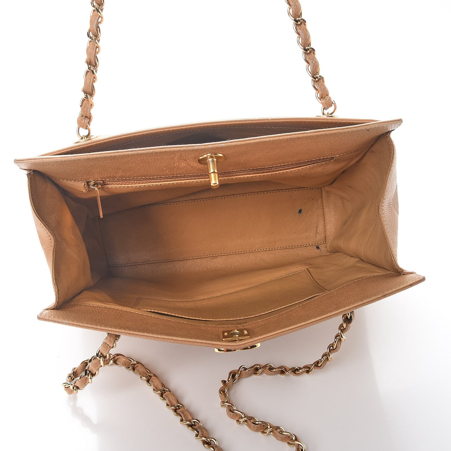 Caviar CC Small Tote Bag Beige