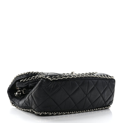 Chanel Crumpled Calfskin Medium Chain All Over Flap Black 4 of 9