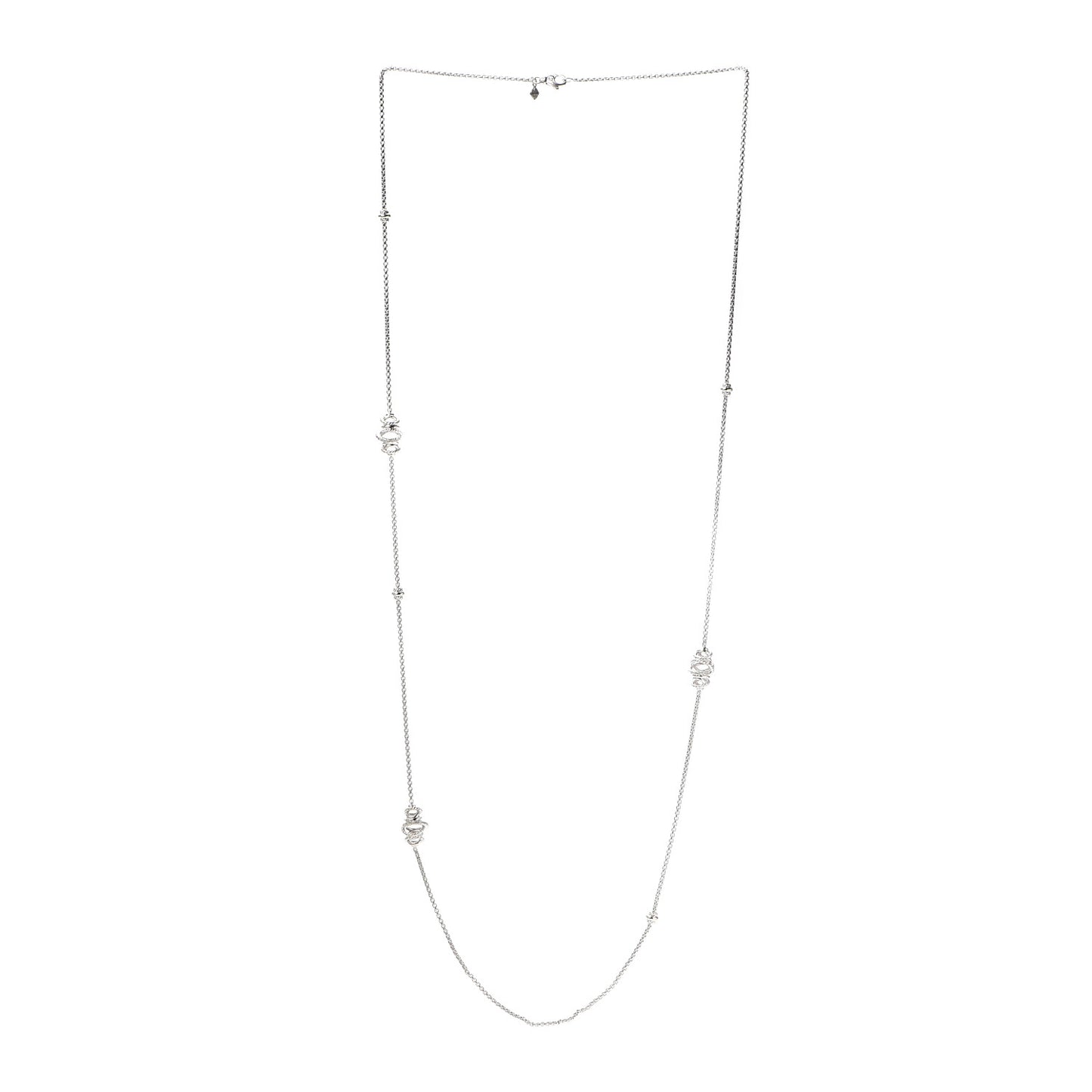 Sterling Silver Diamond Crossover Station Necklace