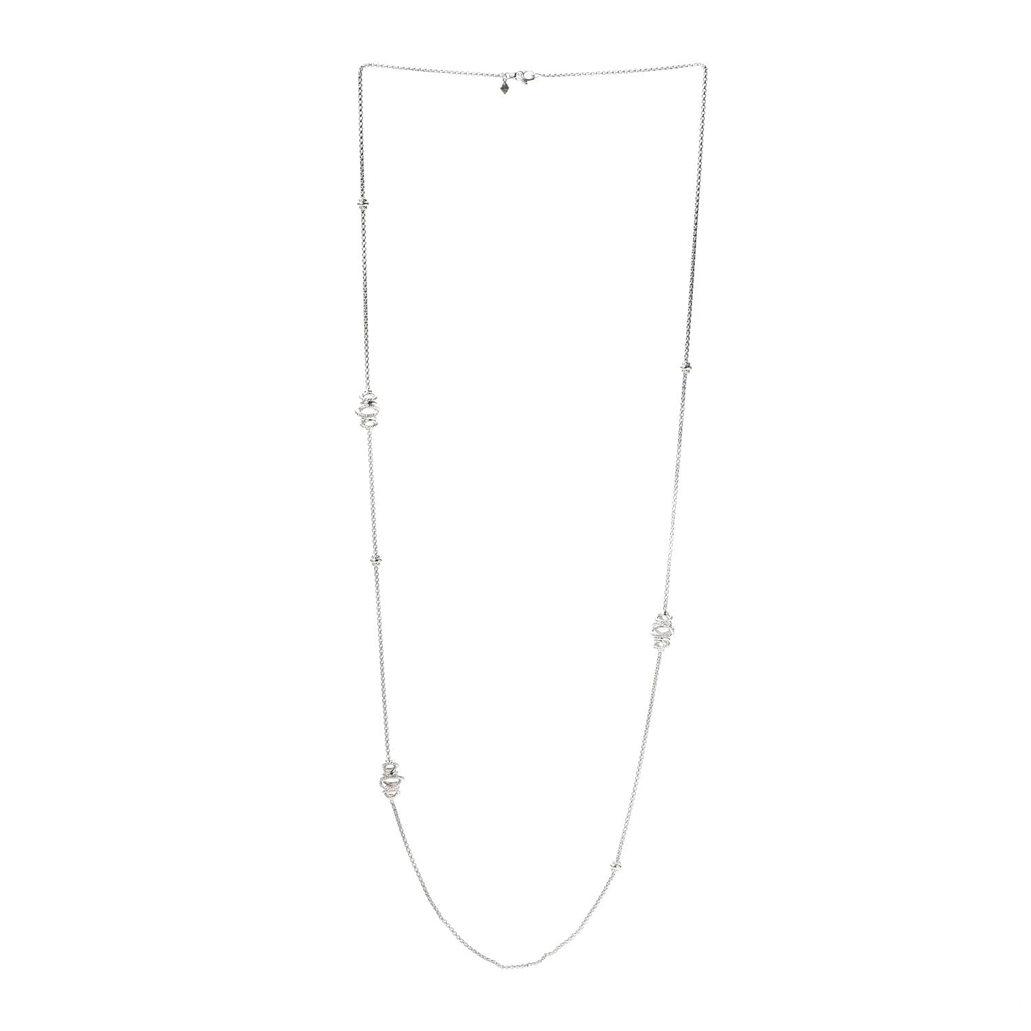 David Yurman Sterling Silver Diamond Crossover Station Necklace 3 of 5