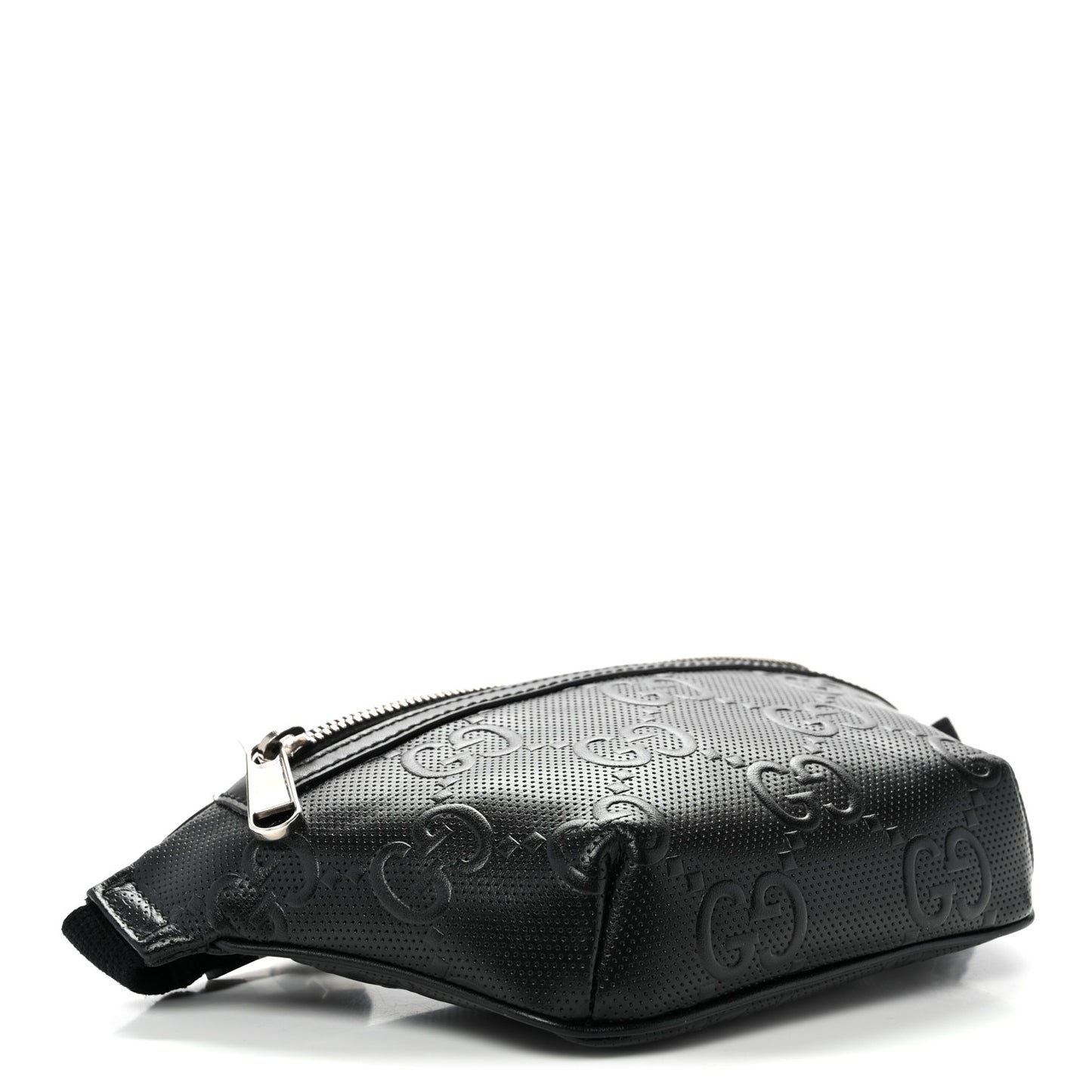 Calfskin GG Tennis Embossed Belt Bag Black