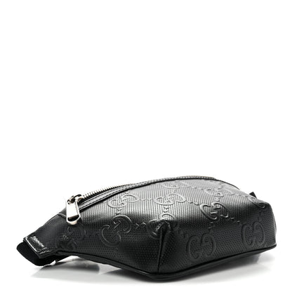Gucci Calfskin GG Tennis Embossed Belt Bag Black 4 of 11