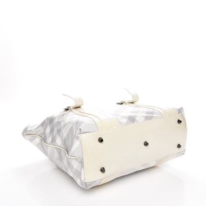 Burberry Nylon Beat Check Medium Victoria Tote White 4 of 8