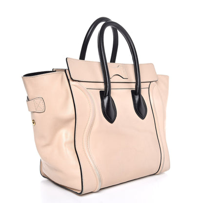Celine Satin Calfskin Mini Luggage Powder Black 3 of 17