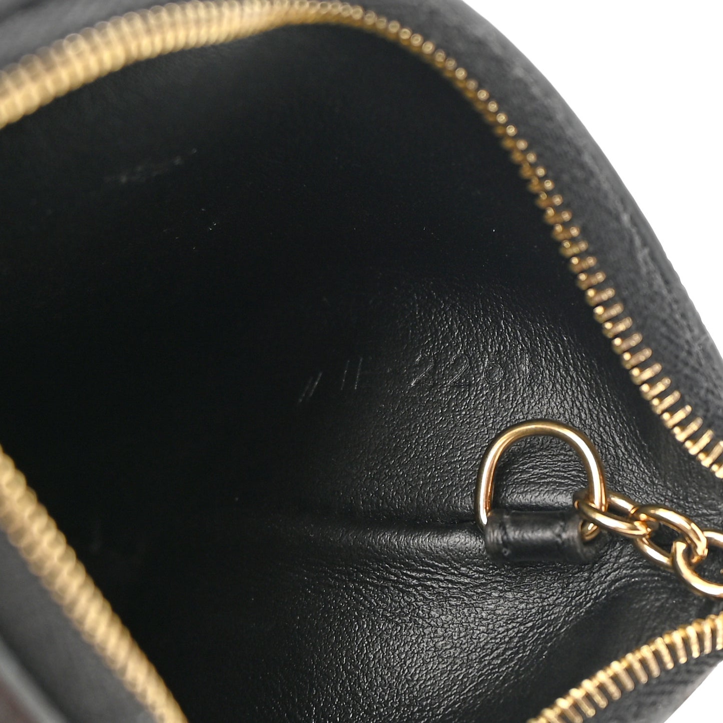 Smooth Calfskin Triomphe Embossed Coin and Card Pouch Black