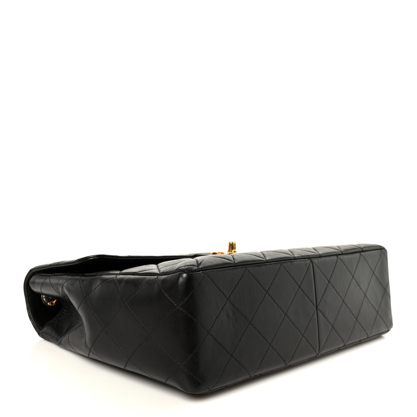 Lambskin Quilted Jumbo Single Flap Black