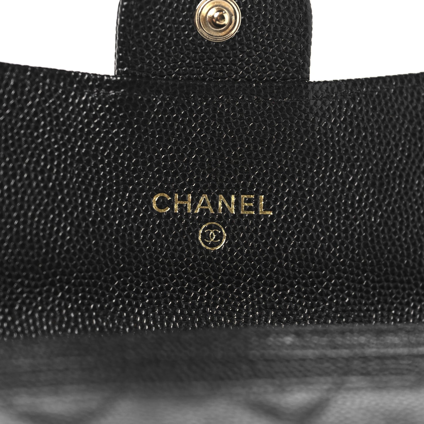 Caviar Quilted Large Gusset Flap Wallet Black