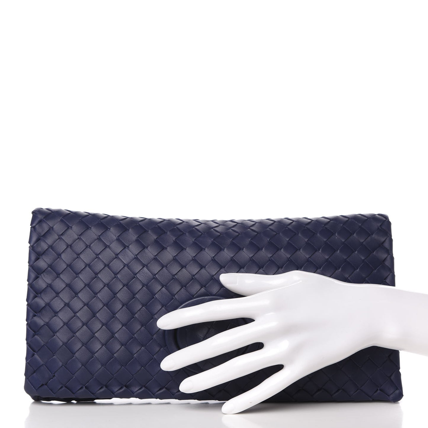 Nappa Intrecciato Turnlock Clutch Atlantic