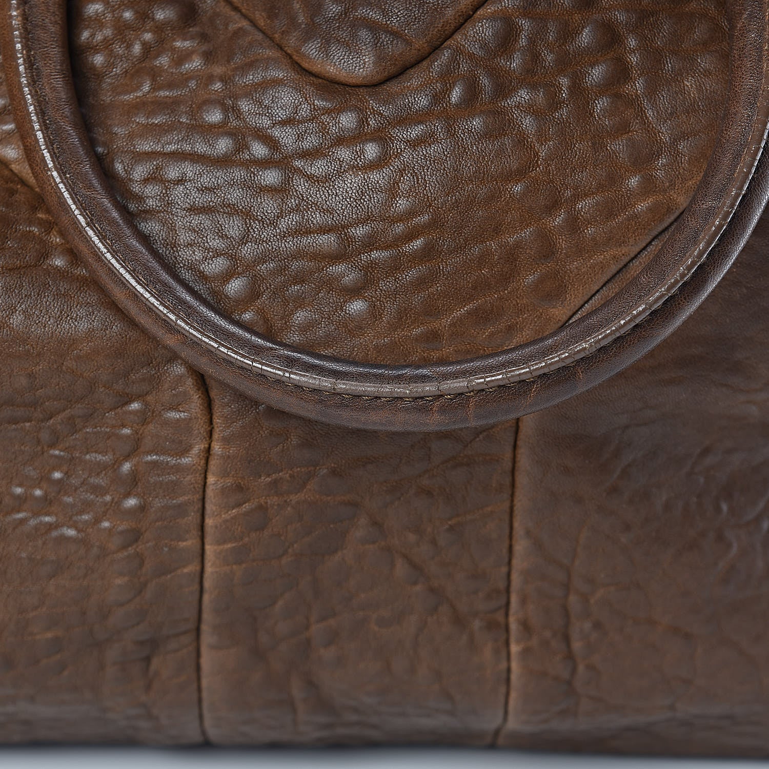 Saint Laurent Pebbled Lambskin Medium Easy Sac Brown 13 of 20