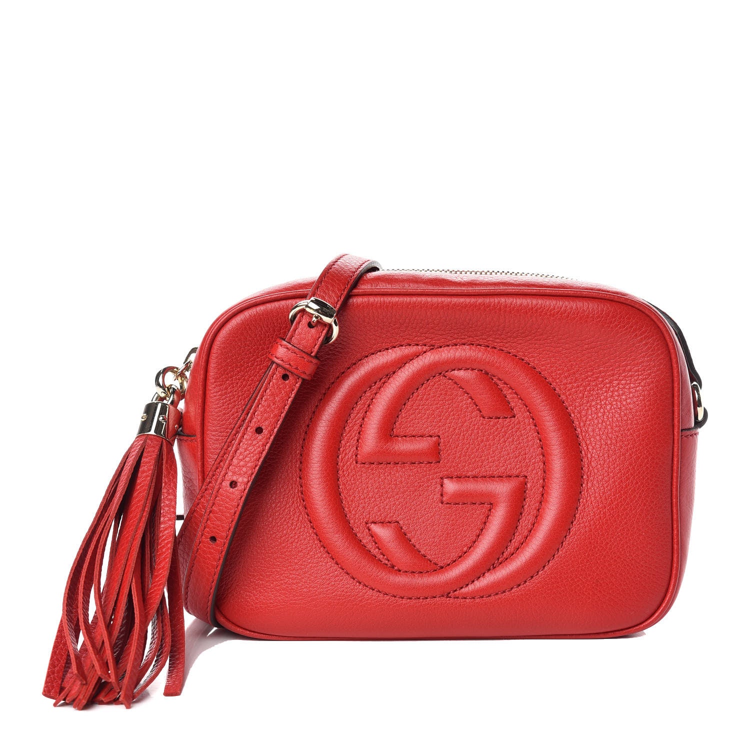 Gucci Pebbled Calfskin Small Soho Disco Bag Tabasco Red 1 of 10