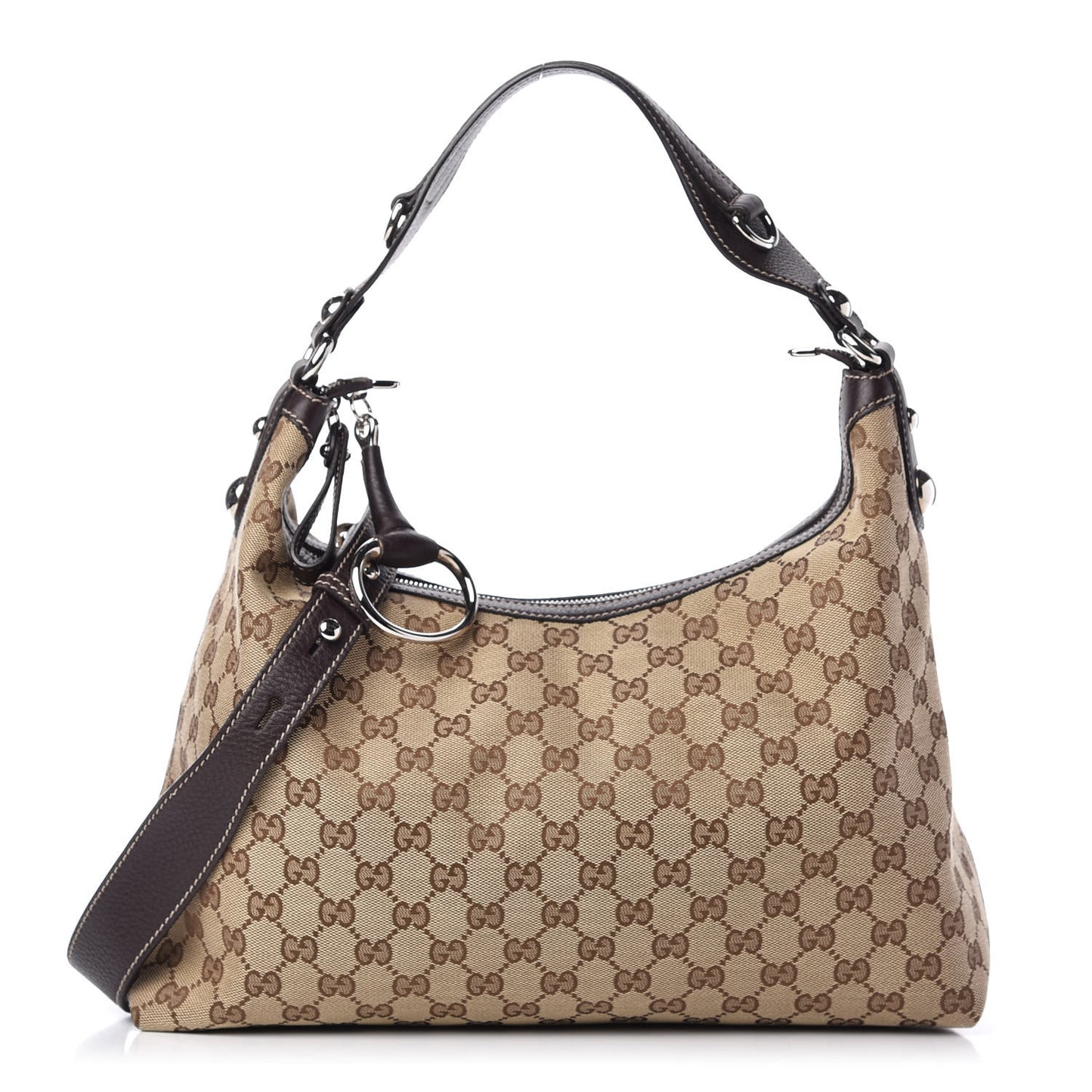 Monogram Medium Icon Bit Hobo Dark Brown