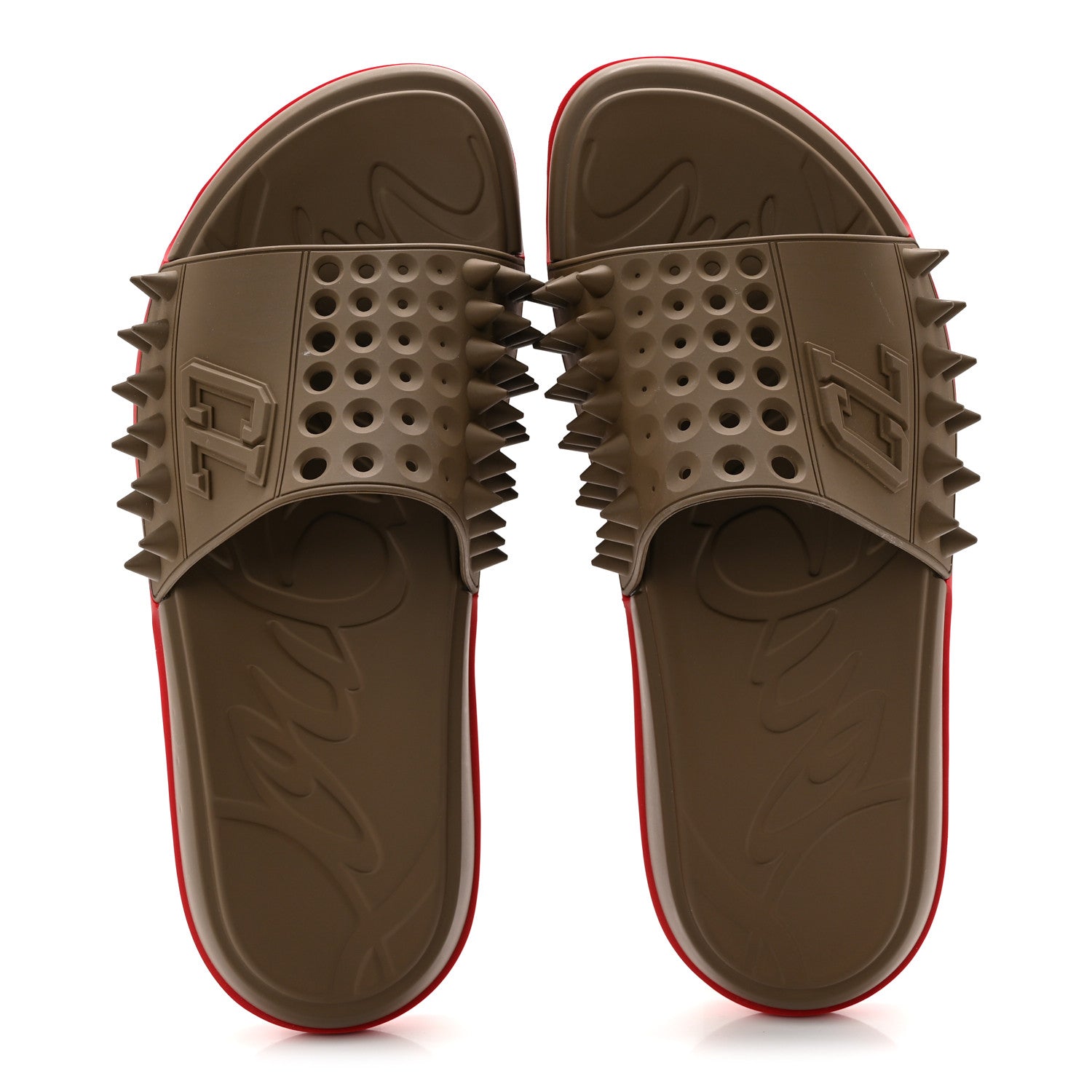 Christian Louboutin メンズ 44サイズ Christian Louboutin Rubber Spike Mens Take It Easy Mules 44 Silex