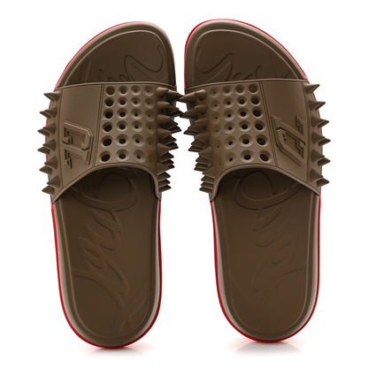 Christian Louboutin Rubber Spike Mens Take It Easy Mules 44 Silex 2 of 7