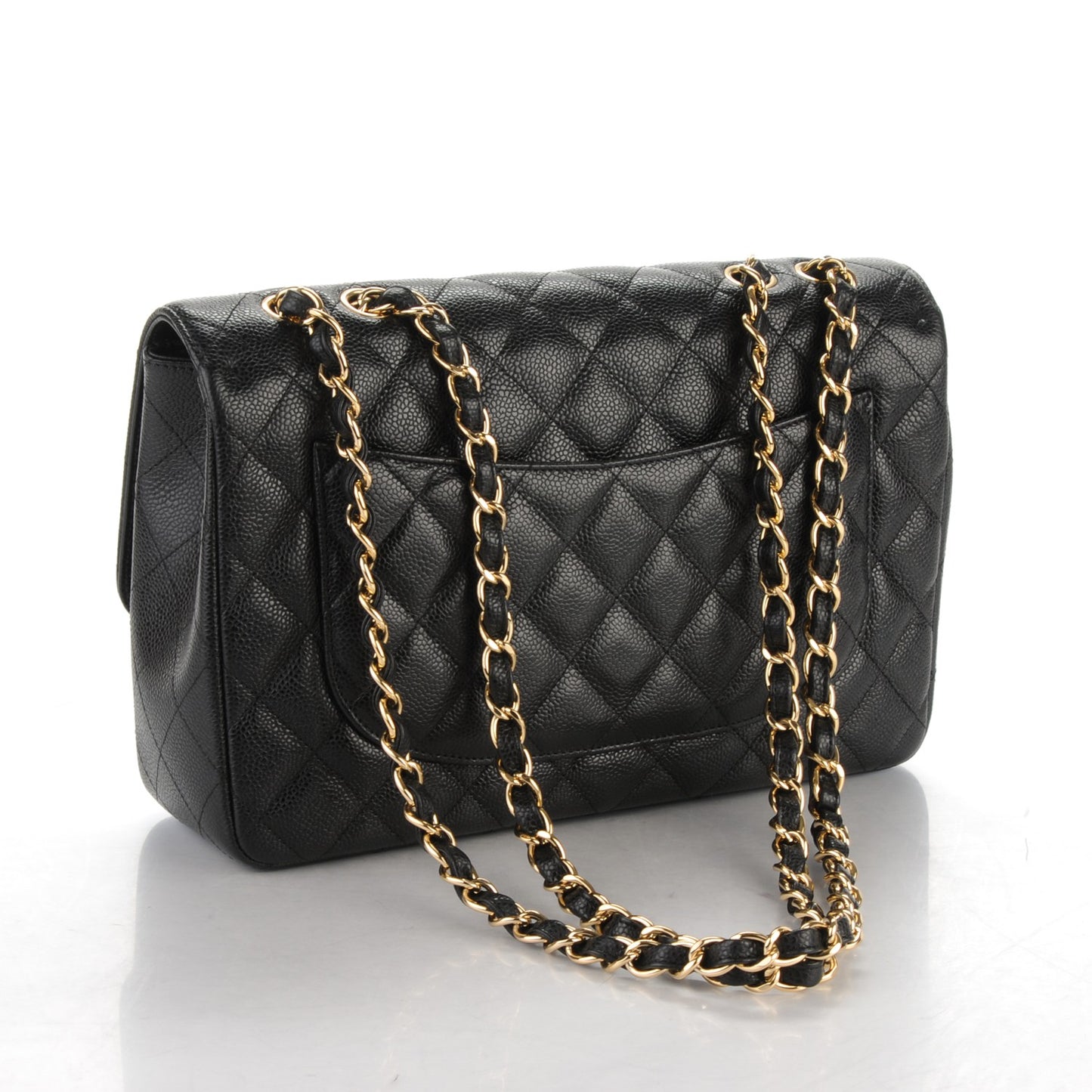 Caviar Quilted Jumbo Single Flap Black