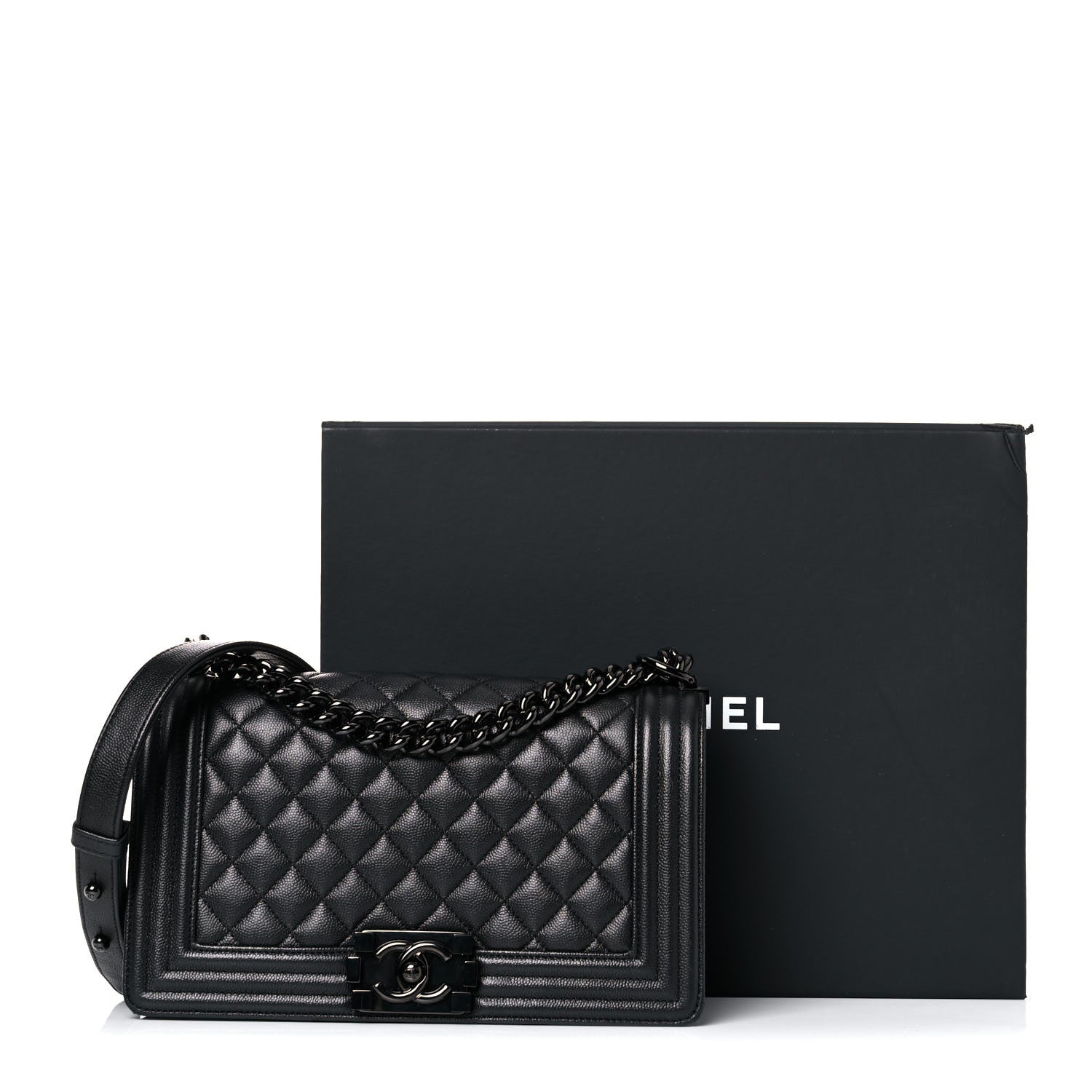 Chanel Caviar Quilted Medium Boy Flap So Black 15 of 15