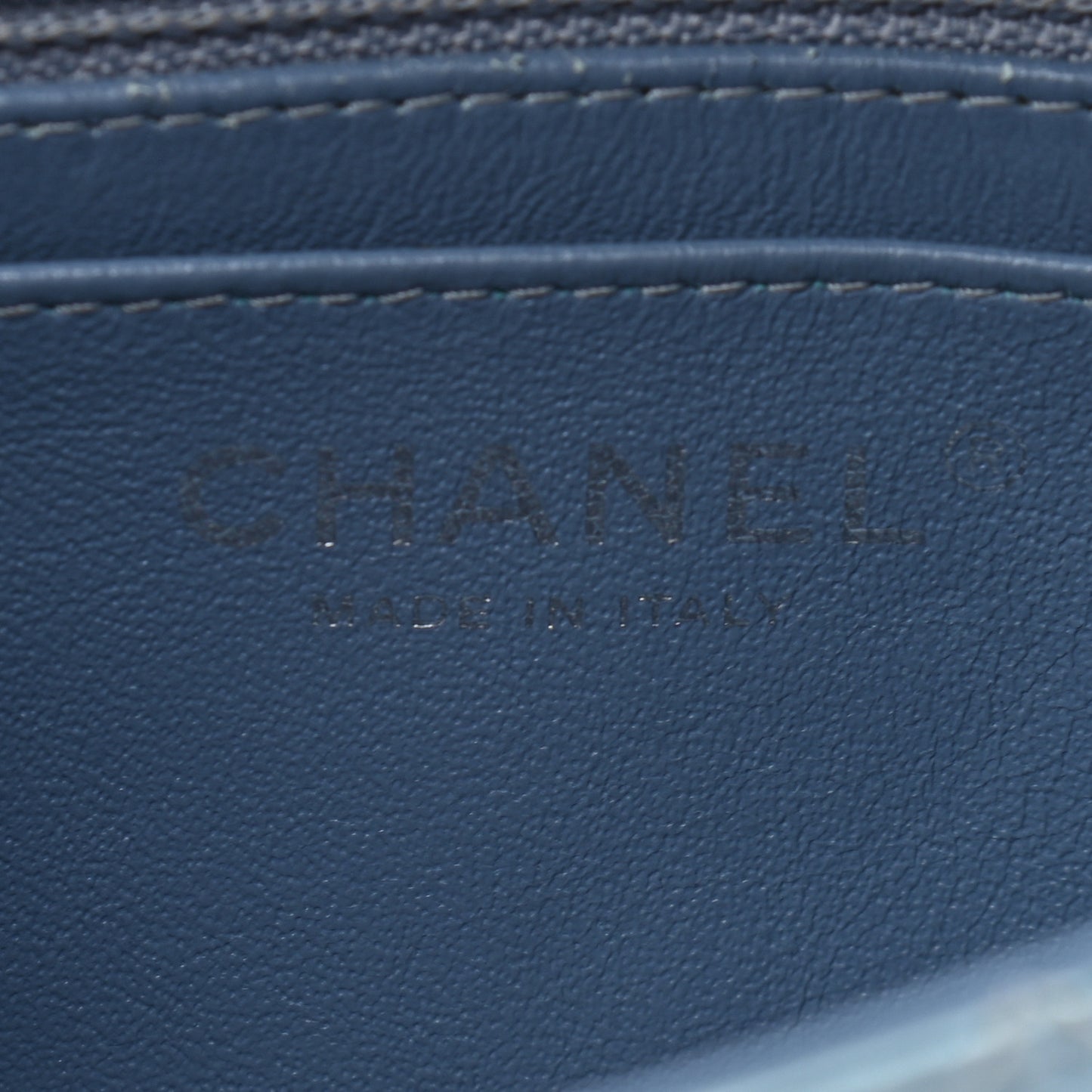 Patent Calfskin Quilted Mini Rectangular Flap Light Blue