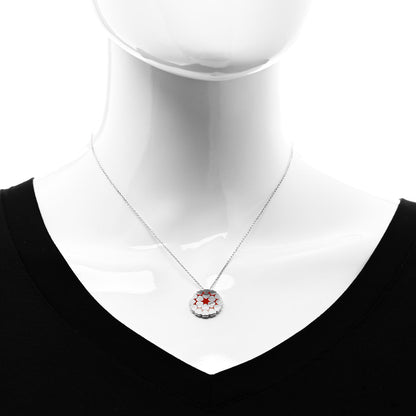 Tiffany Sterling Silver Enamel Paloma Picasso Crown of Hearts Pendant Necklace Red 2 of 6