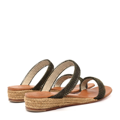 Christian Louboutin Rope Cadena Flat Chain Sandals 37 Gold Beige 5 of 9