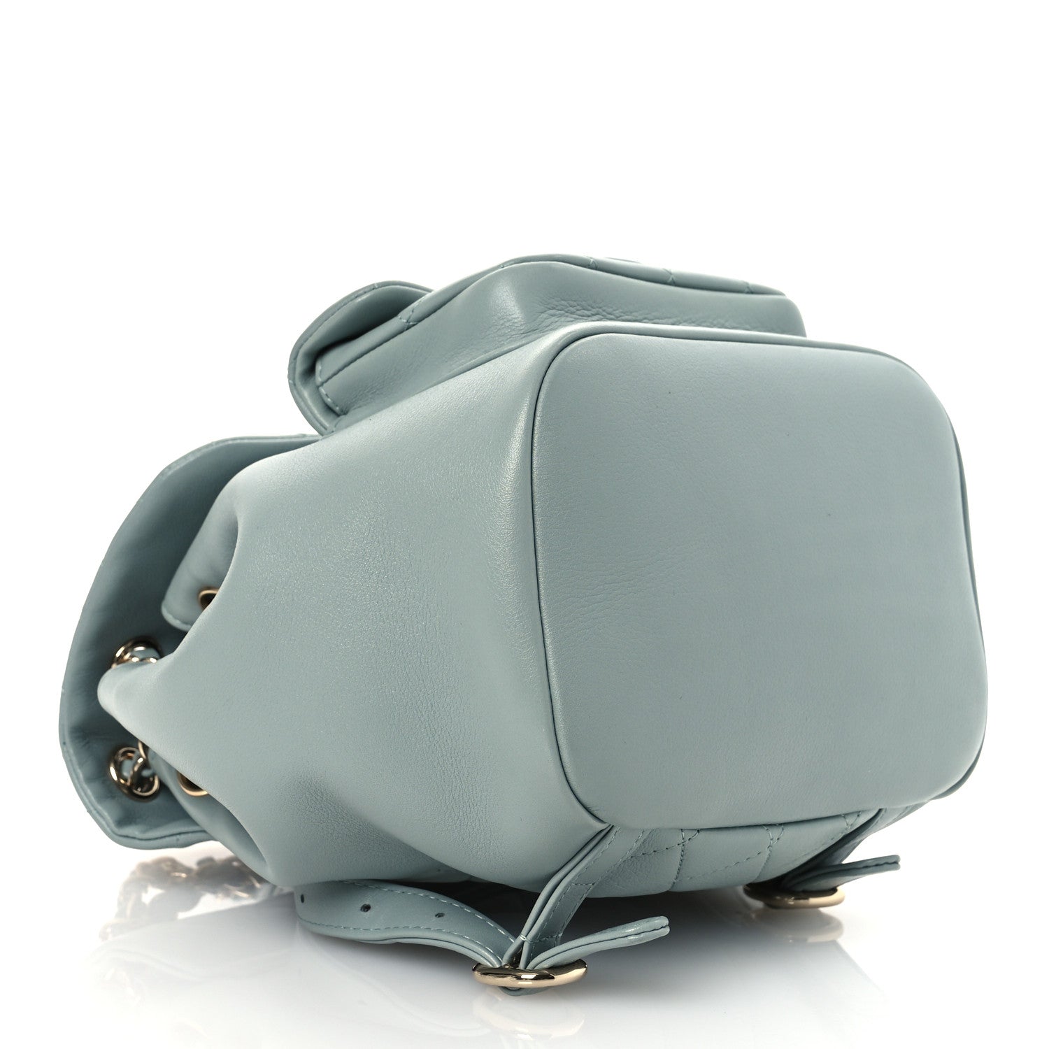 Chanel Lambskin Quilted Small Duma Drawstring Backpack Light Blue 4 of 15
