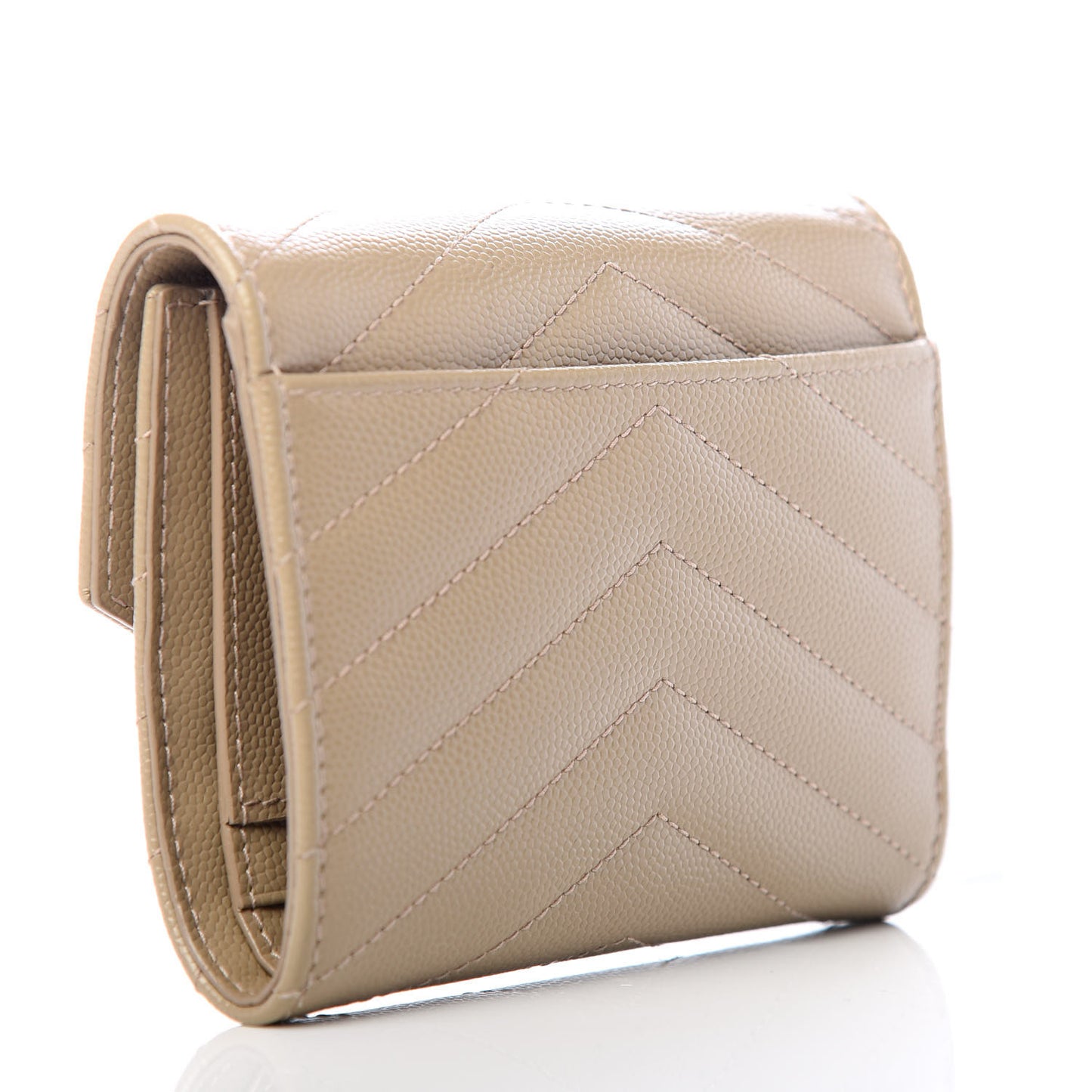 Grain De Poudre Matelasse Chevron Small Monogram Envelope Wallet Dusty Grey