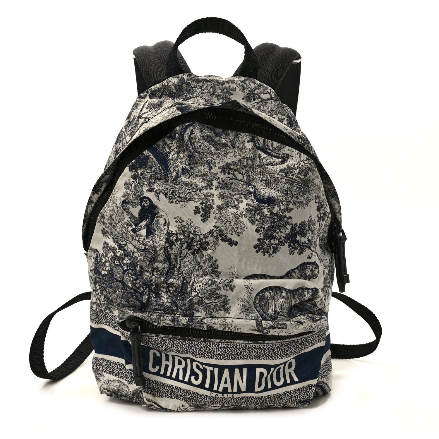 Christian Dior Nylon Technical Fabric Toile De Jouy Small Diortravel Backpack Blue 1 of 11