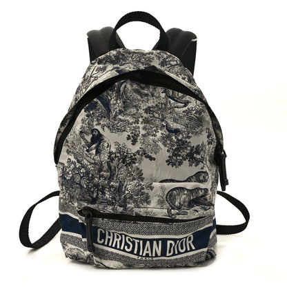 Christian Dior Nylon Technical Fabric Toile De Jouy Small Diortravel Backpack Blue 1 of 11