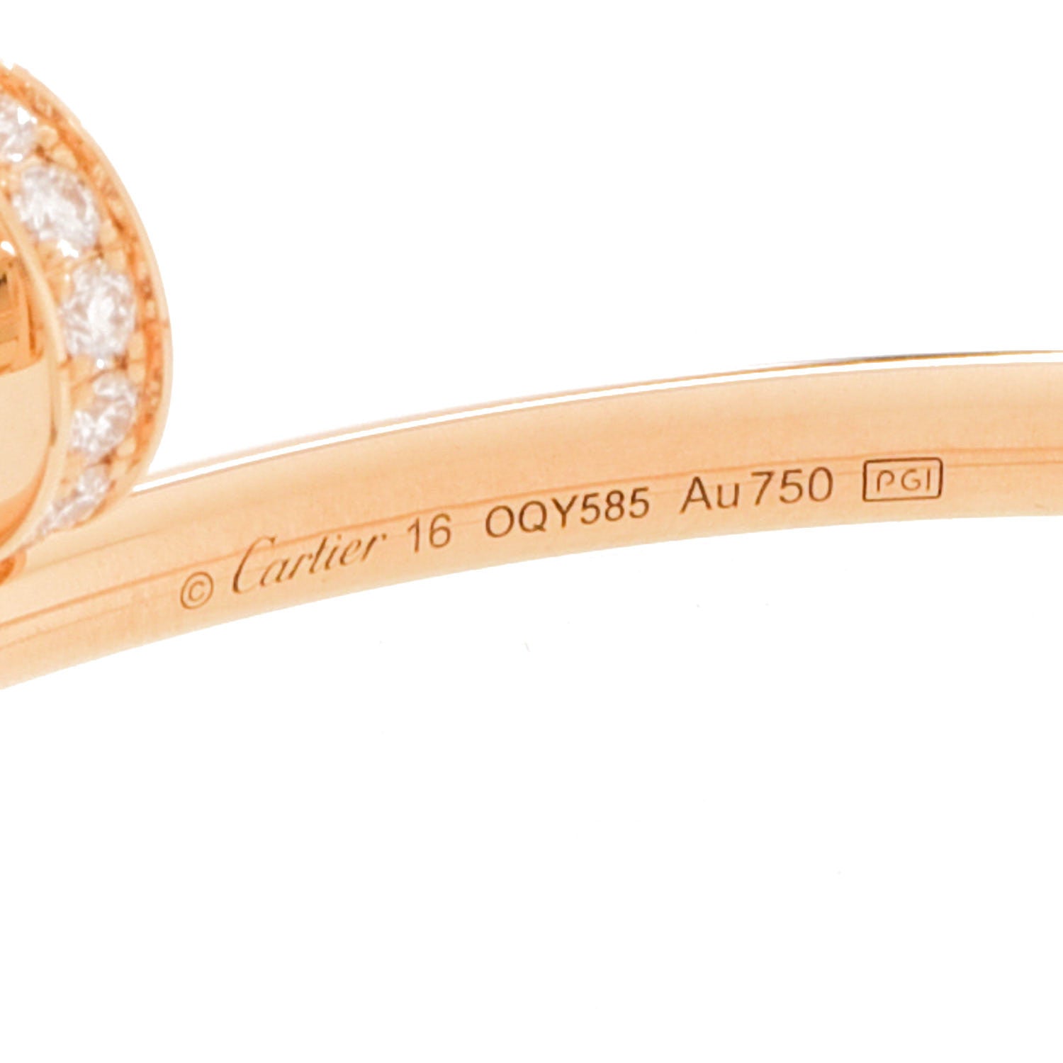 Cartier 18K Yellow Gold Diamond Small Juste Un Clou Bracelet 16 4 of 5
