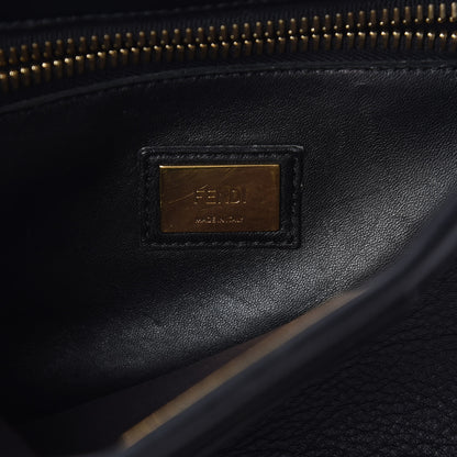 Fendi Vitello Seta Shiny Nappa Medium Peekaboo Iconic Satchel Black 5 of 11