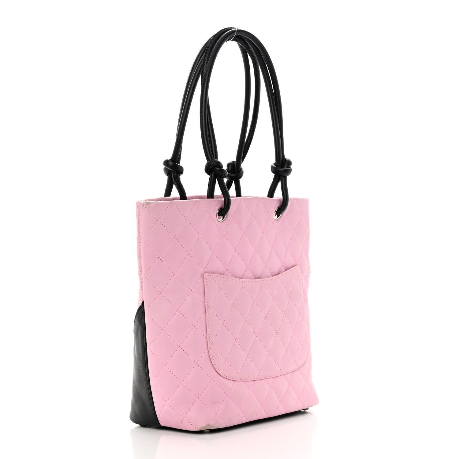 Chanel Calfskin Quilted Medium Cambon Tote Pink Black 3 of 16