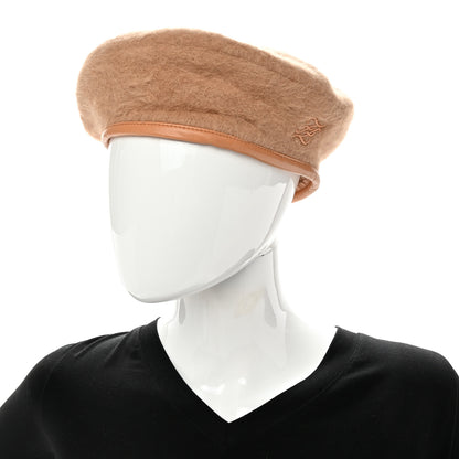 Fendi Rabbit Felt Angora Wool Beret S Camel 2 of 9