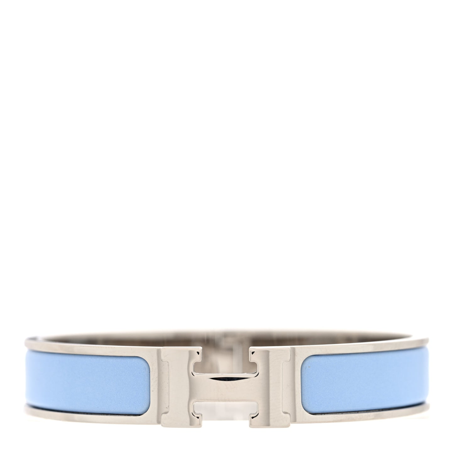 Enamel Narrow Clic Clac H Bracelet Bleu Chemise