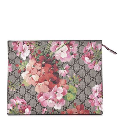 Gucci GG Supreme Monogram Blooms Large Cosmetic Case Beige Multicolor Dry Rose 1 of 10